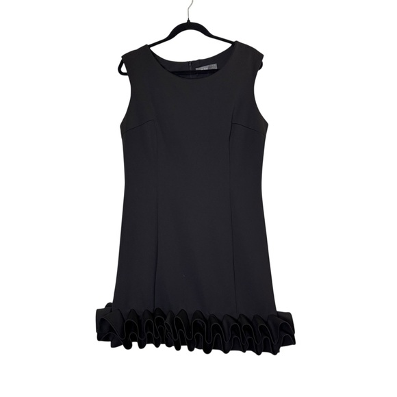 Donna Ricco Black Ruffled Cupcake Bubble Hem Mini Dress sz 12 - Picture 1 of 10